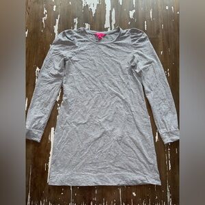 Lilly Pulitzer Jansen Heathered Seaside Grey Rhinestone Sweater Dress